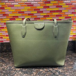 Authentic Kate Spade Lori tote in olive green. Like new condition